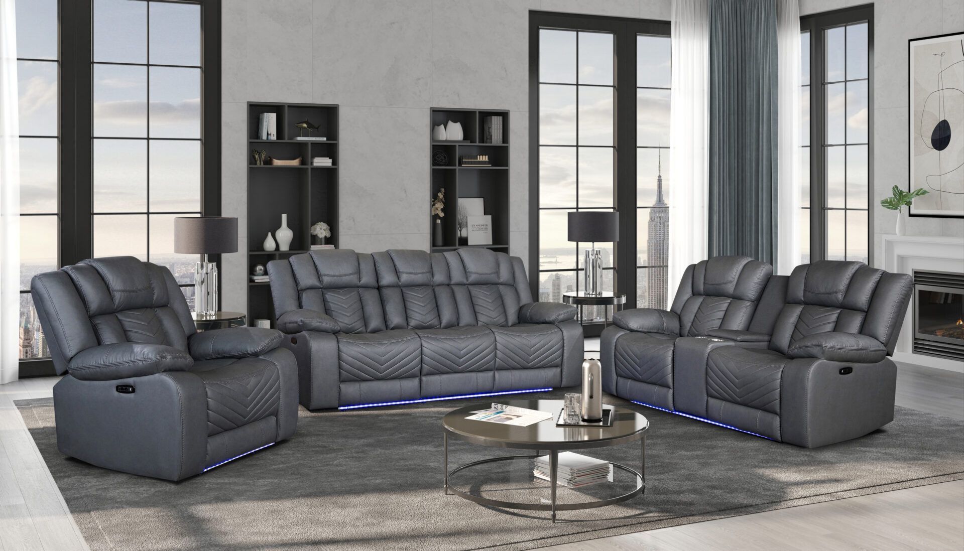 U7068 - 2-PC. SOFA/LOVE POWER RECLINING SOFA SET