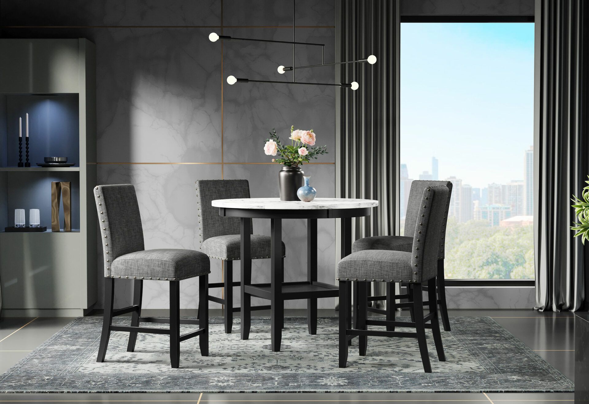 D40011BT - 5 PIECE BAR TABLE SET