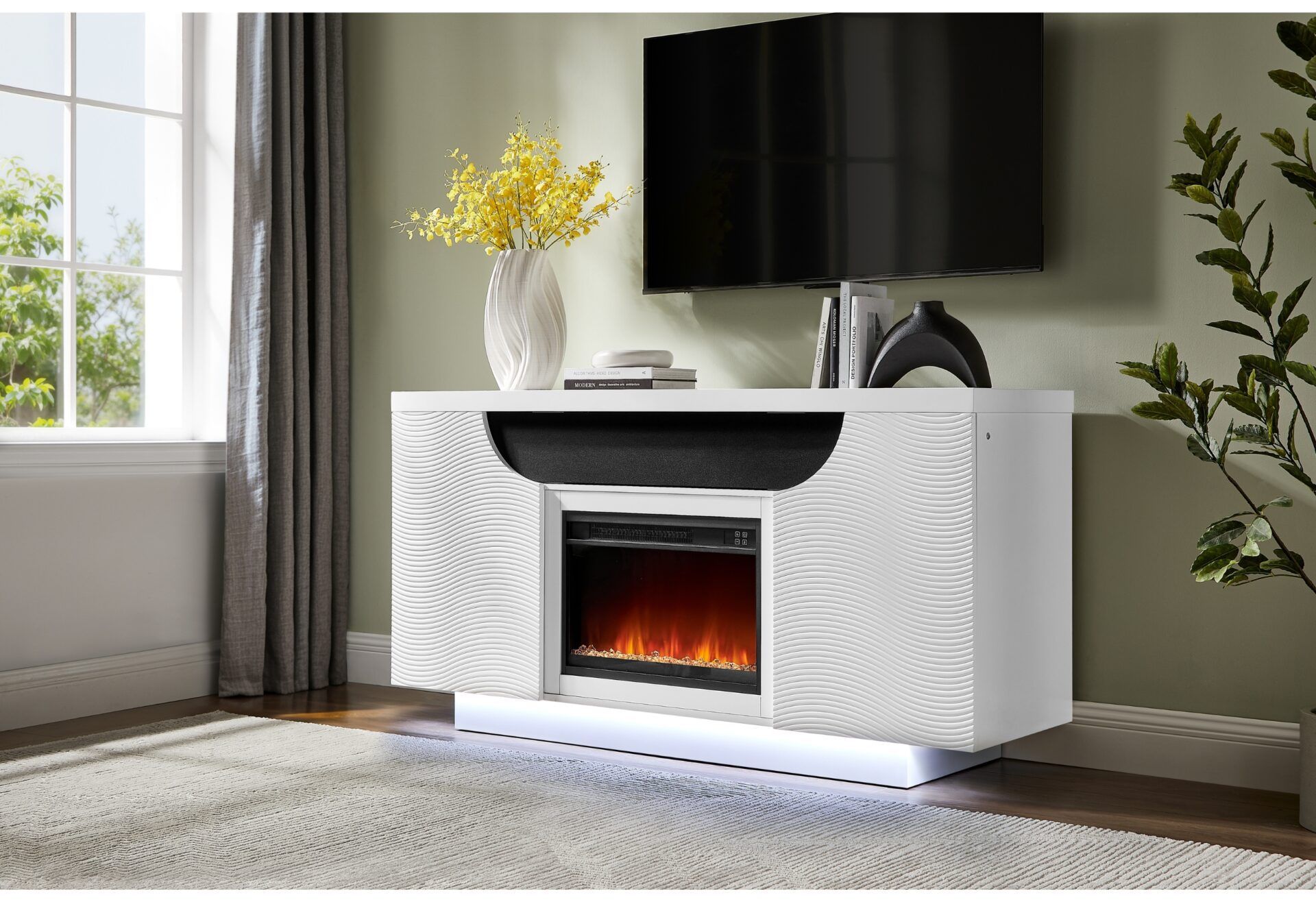 AILEEN 66" - LED TV STAND WITH FIREPLACE