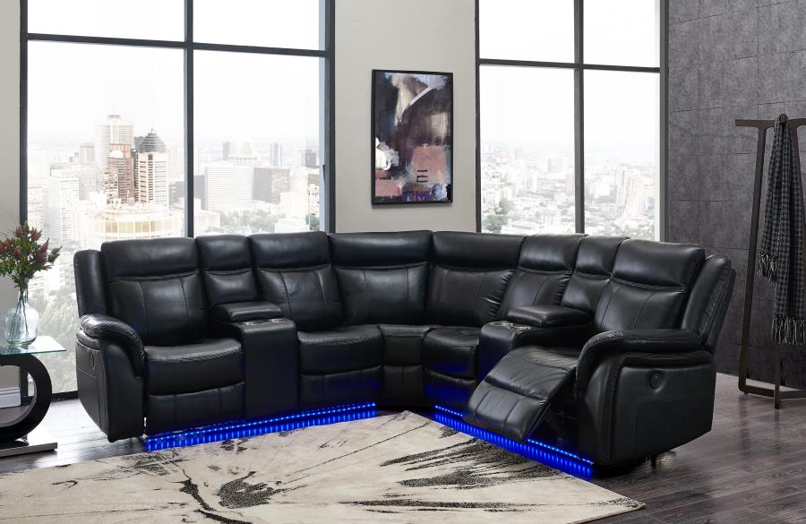 UM02-BL-SECTIONAL - LED POWER RECLINING SECTIONAL