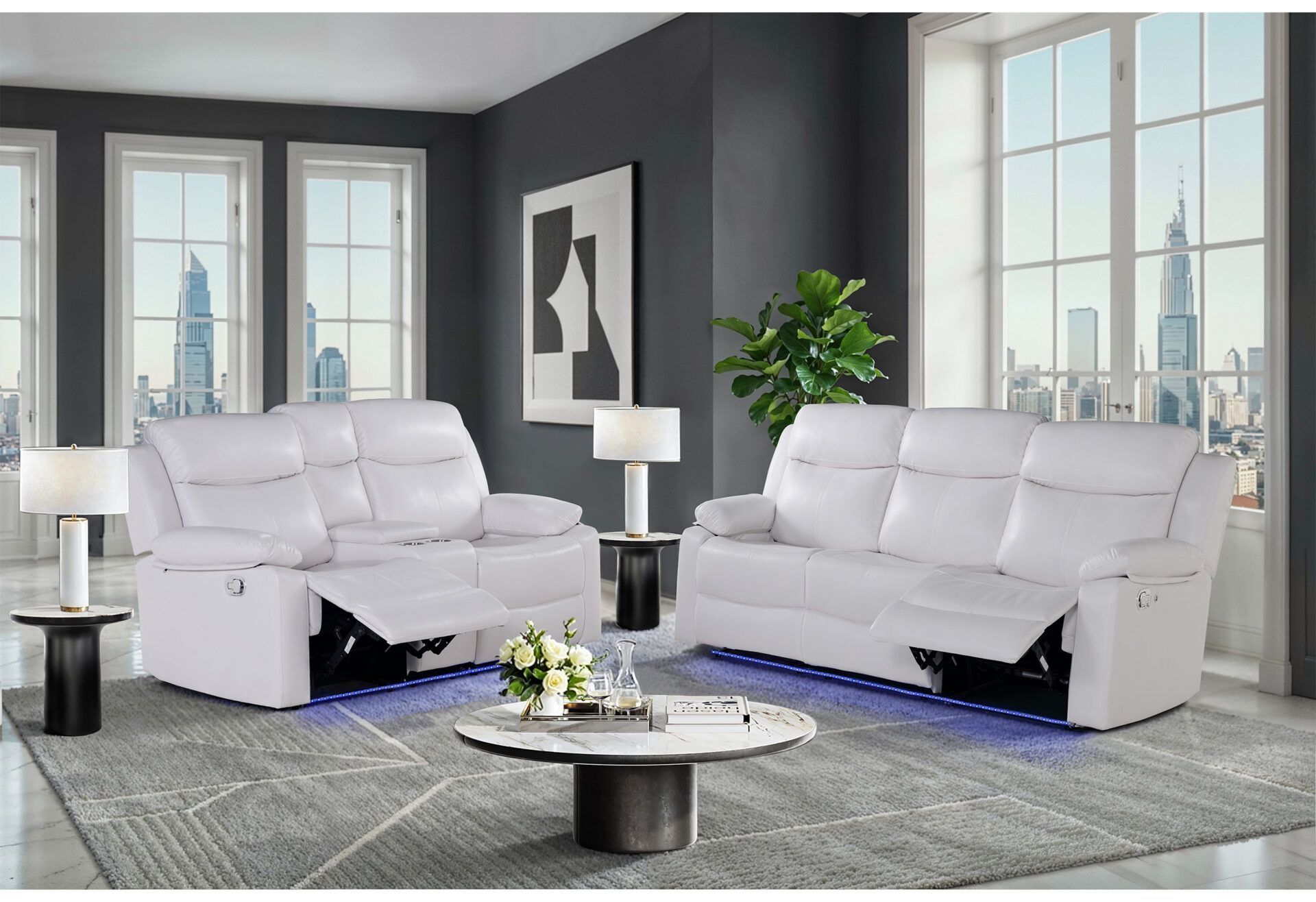 U6026 - 2-PC. RECLINING SOFA AND LOVE SEAT SET